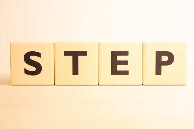 STEPと書かれたブロック